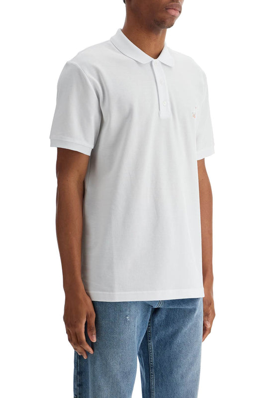 Moschino white cotton polo with delicate embroidery Topwear Moschino