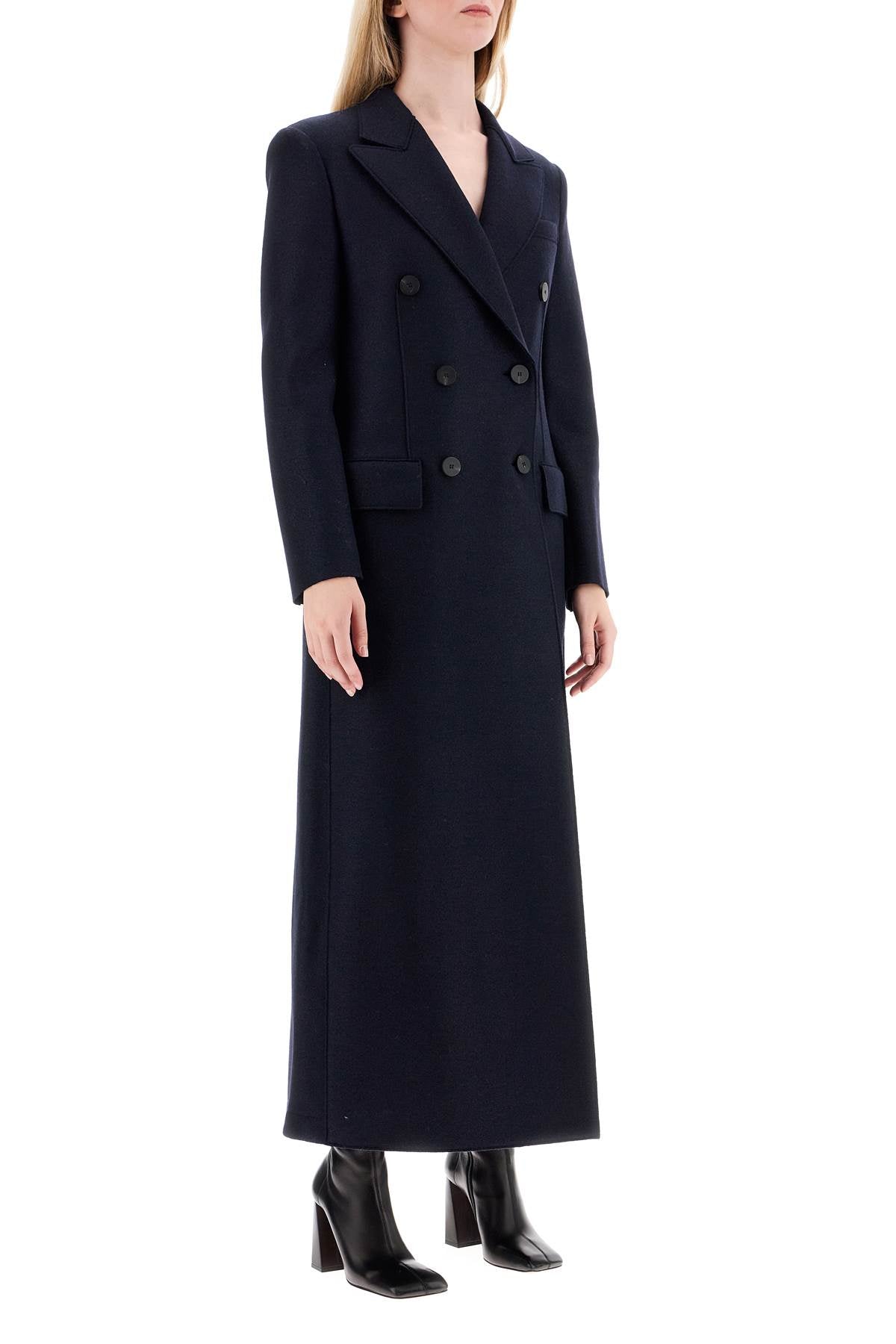 Harris Wharf London double-breasted pressed wool coat