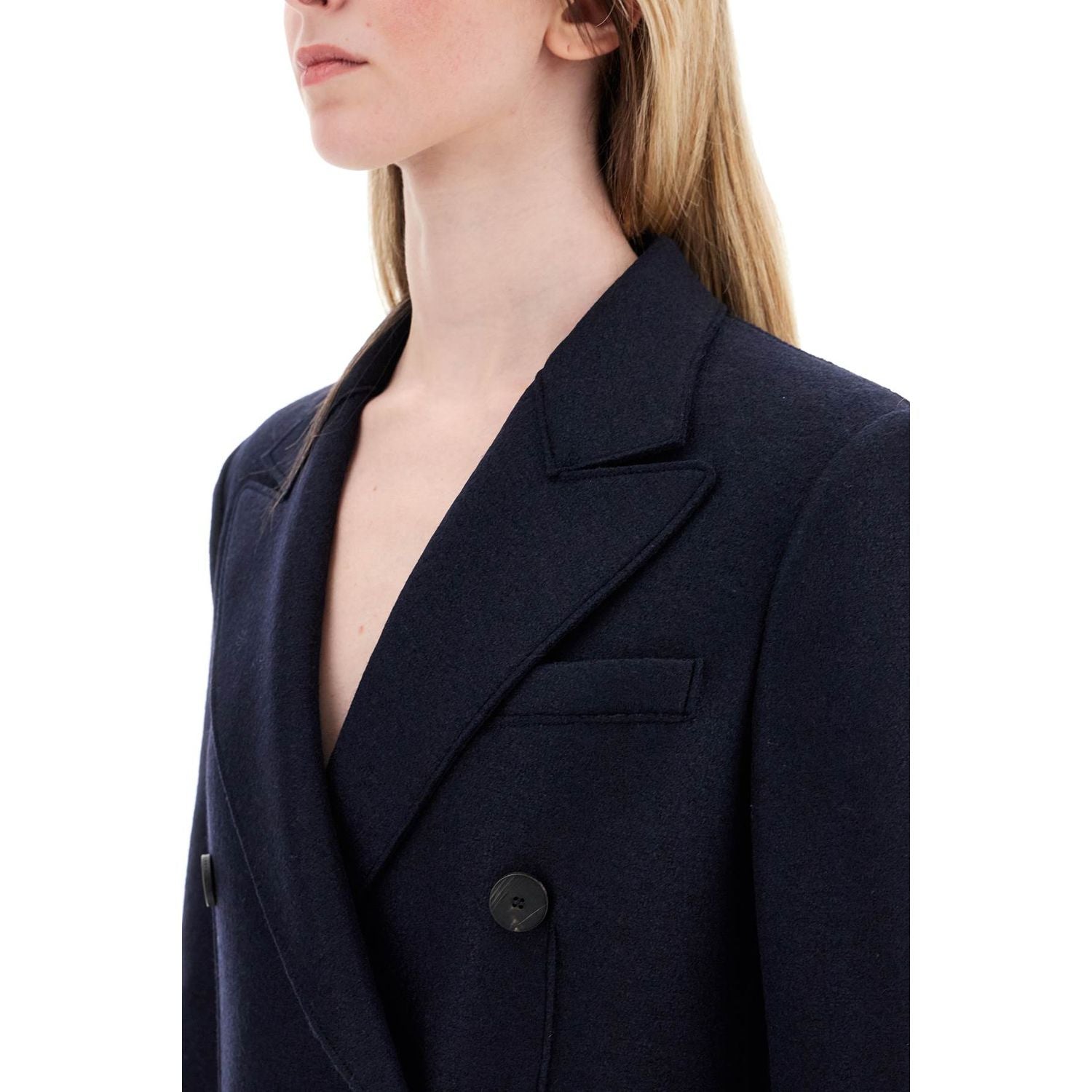 Harris Wharf London double-breasted pressed wool coat