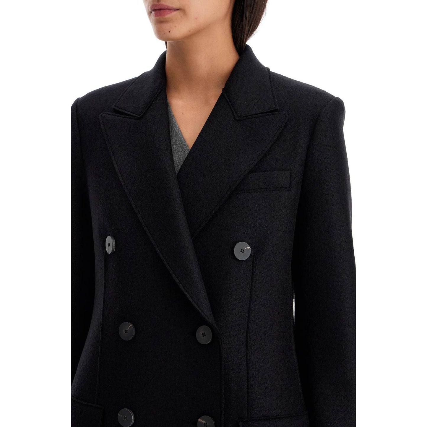 Harris Wharf London double-breasted pressed wool coat Jackets Harris Wharf London