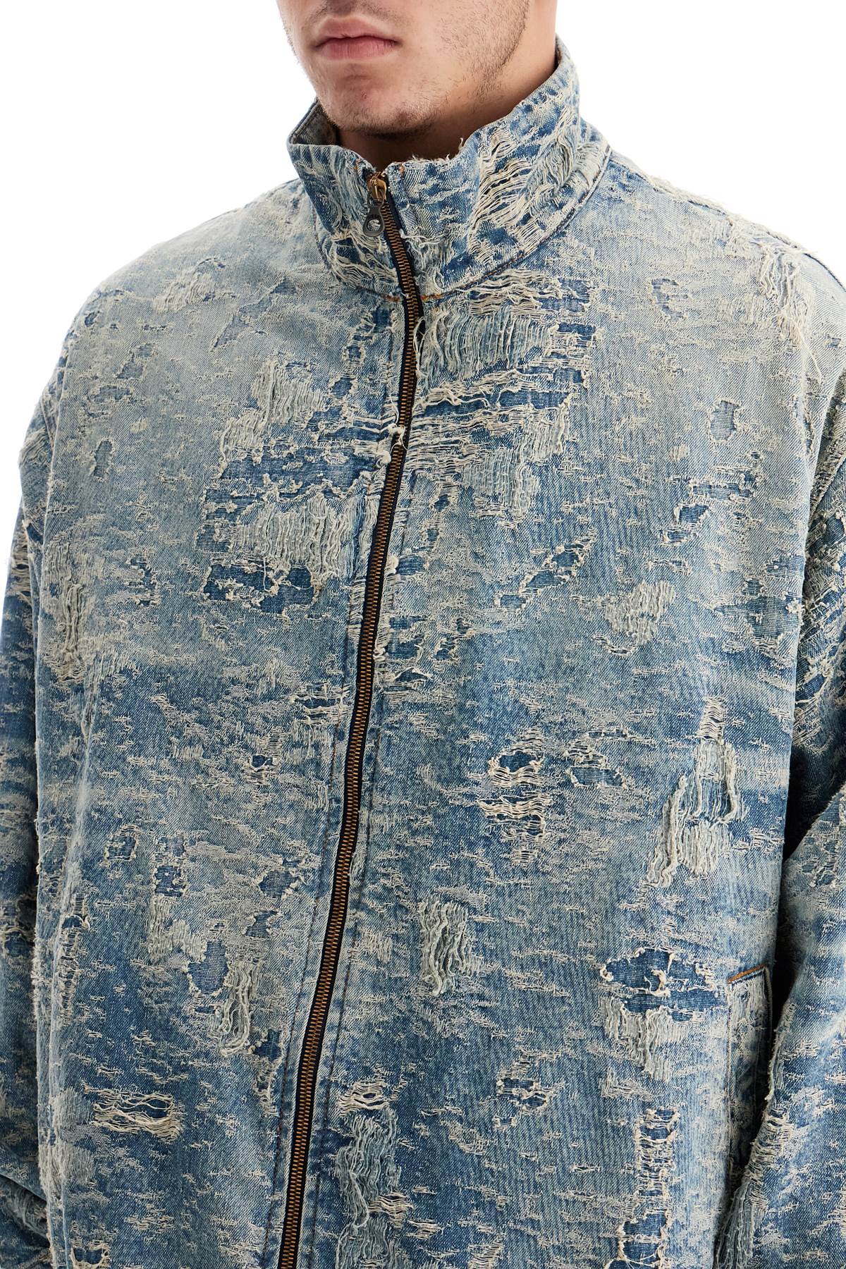 Diesel Diesel distressed denim jacquard jacket