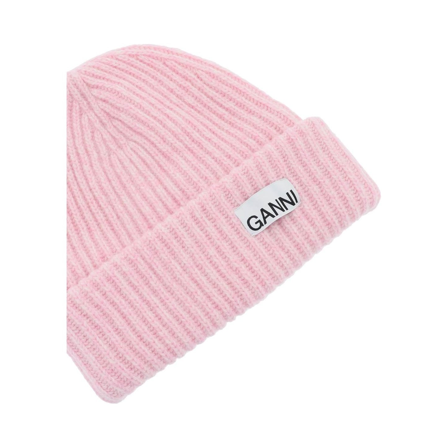 Ganni beanie hat with logo patch Scarves Hats & Gloves Ganni