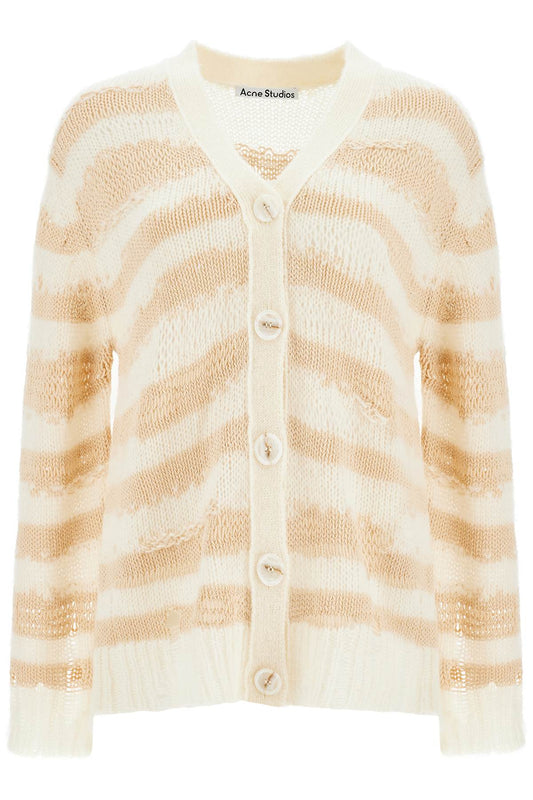 Acne Studios striped distressed oversized cardigan Knitwear Acne Studios