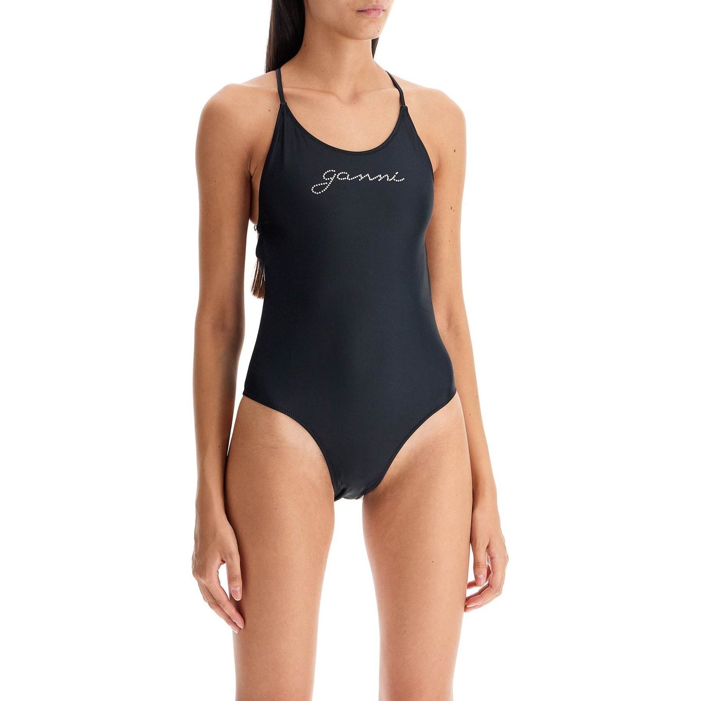 Ganni one-piece swimsuit with logo