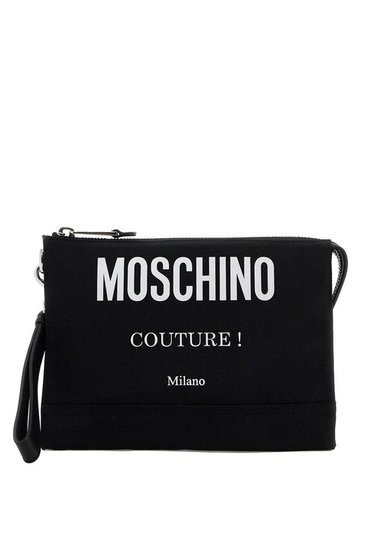 Moschino nylon logo pouch with zip Business & travel bags Moschino