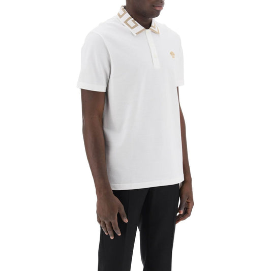 Versace polo shirt with greca collar