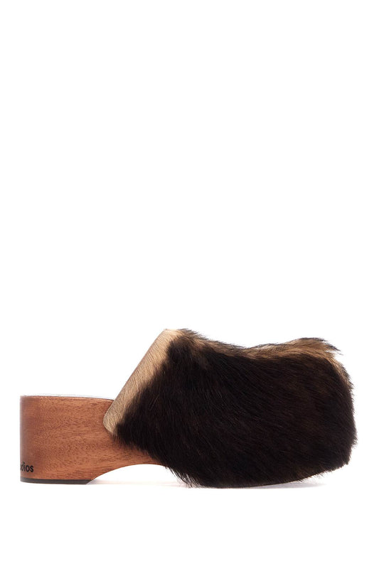 Acne Studios wooden clogs in pony hair Mules Acne Studios