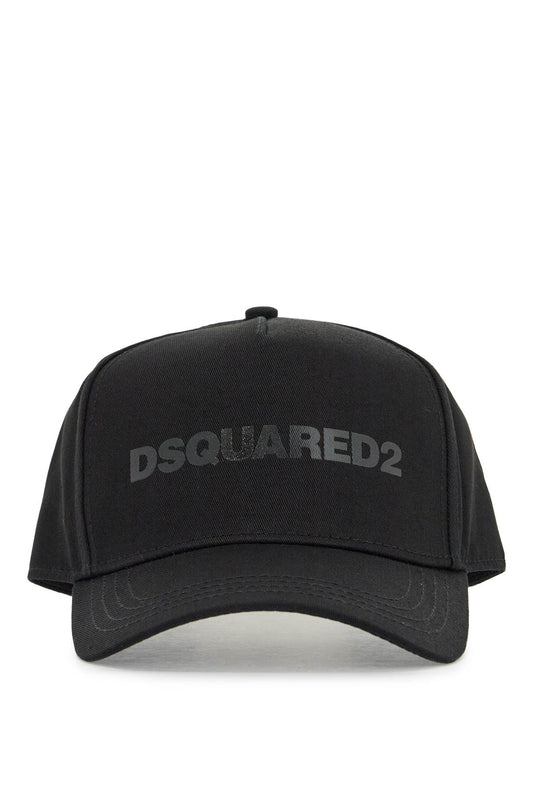 Dsquared2 cappello da baseball nero con logo grigio e visiera curvata Scarves Hats & Gloves Dsquared2