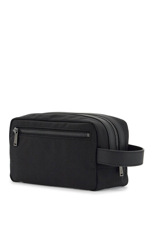 Dsquared2 black rectangular beauty case in polyamide with side handle and zip Business & travel bags Dsquared2