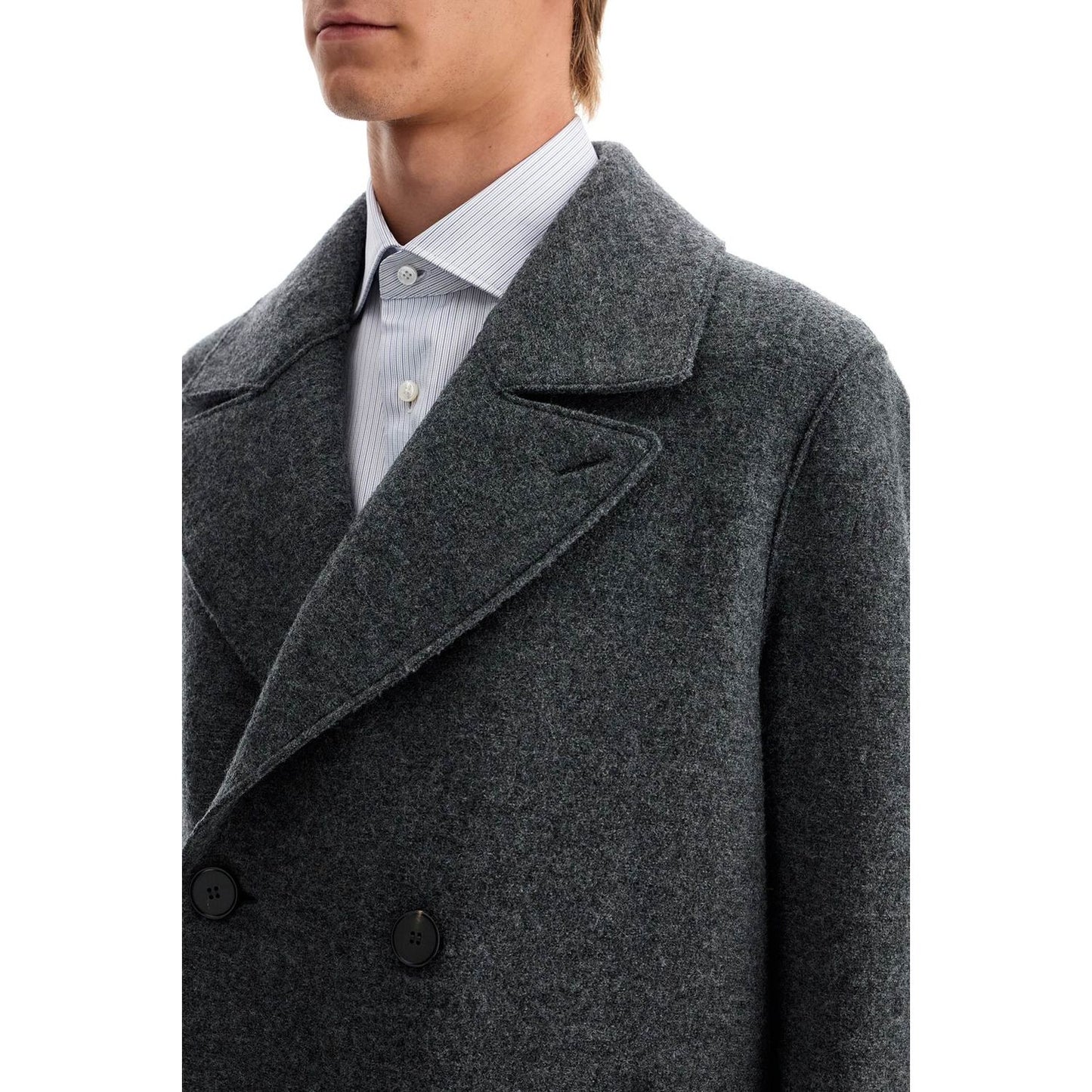 Harris Wharf London double-breasted wool coat in boiled Jackets Harris Wharf London