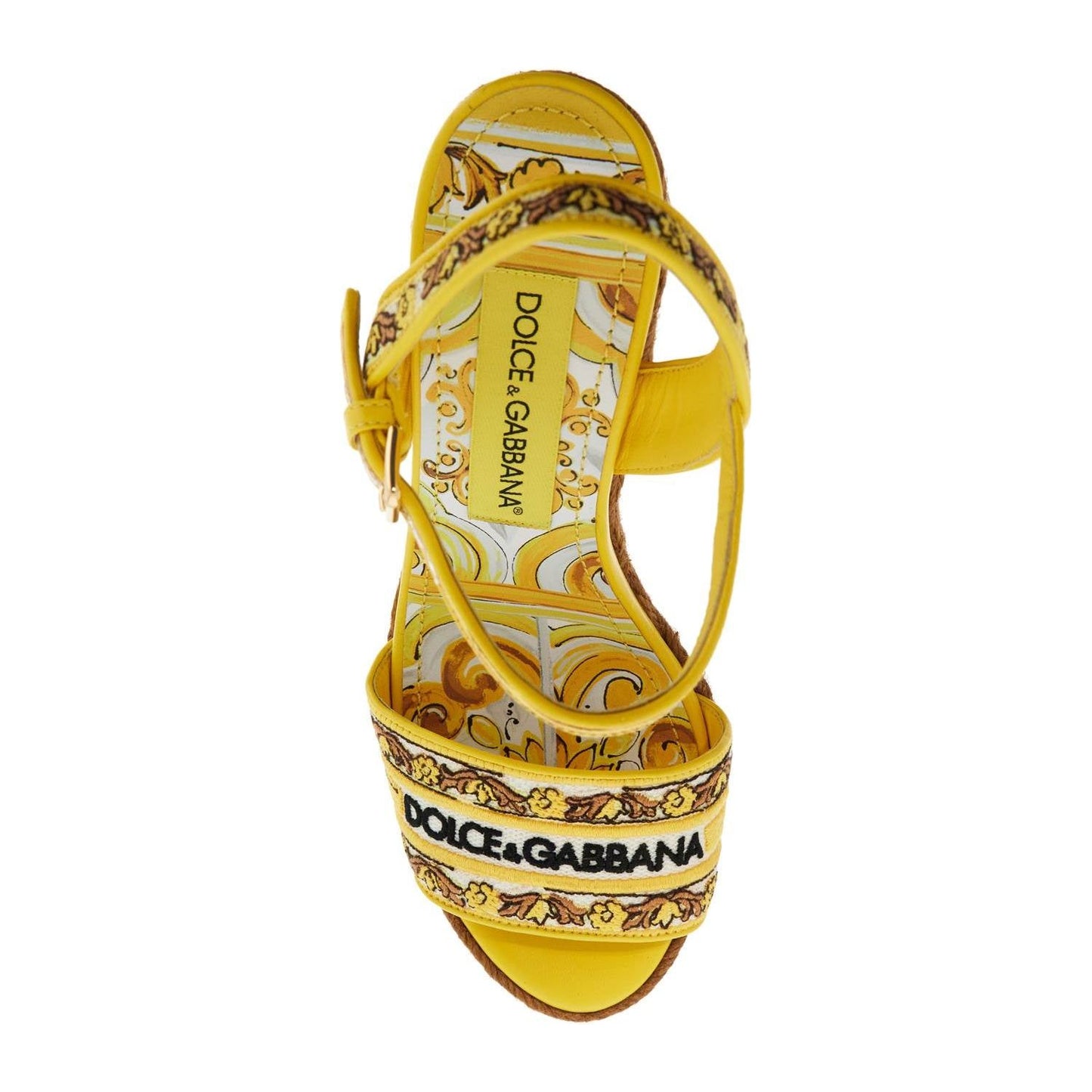 Dolce & Gabbana maiolica embroidered wedge sandals Sandals Dolce & Gabbana