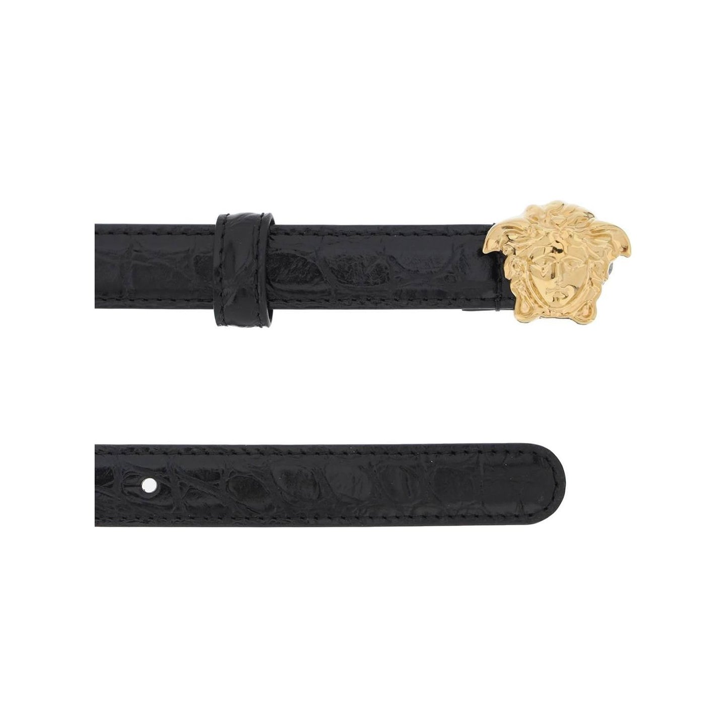 Versace la medusa croco-embossed belt Belts Versace