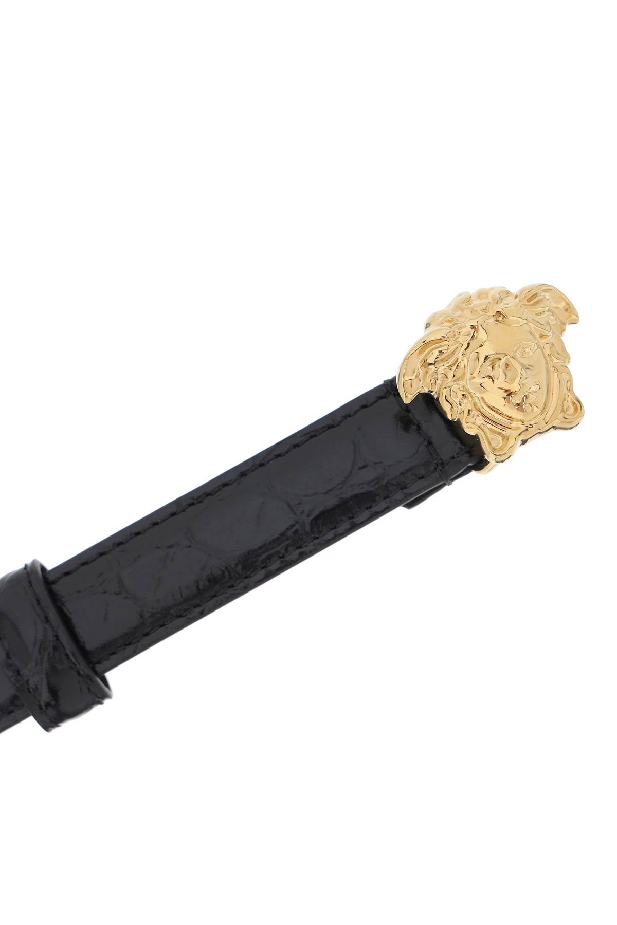 Versace la medusa croco-embossed belt Belts Versace