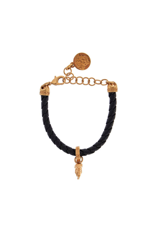 Versace "leather bracelet with medusa charm