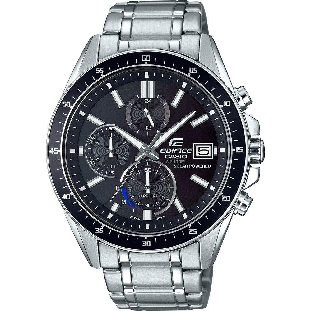 CASIO EDIFICE SLIM Mod. SOLAR POWERED CHRONOGRAPH - BLACK WATCHES CASIO EDIFICE