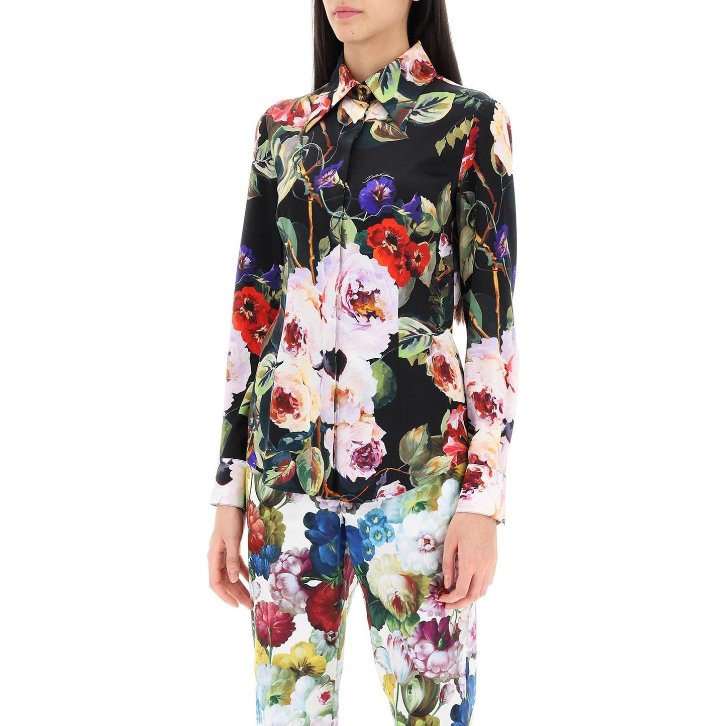 Dolce & Gabbana rose garden shirt in satin