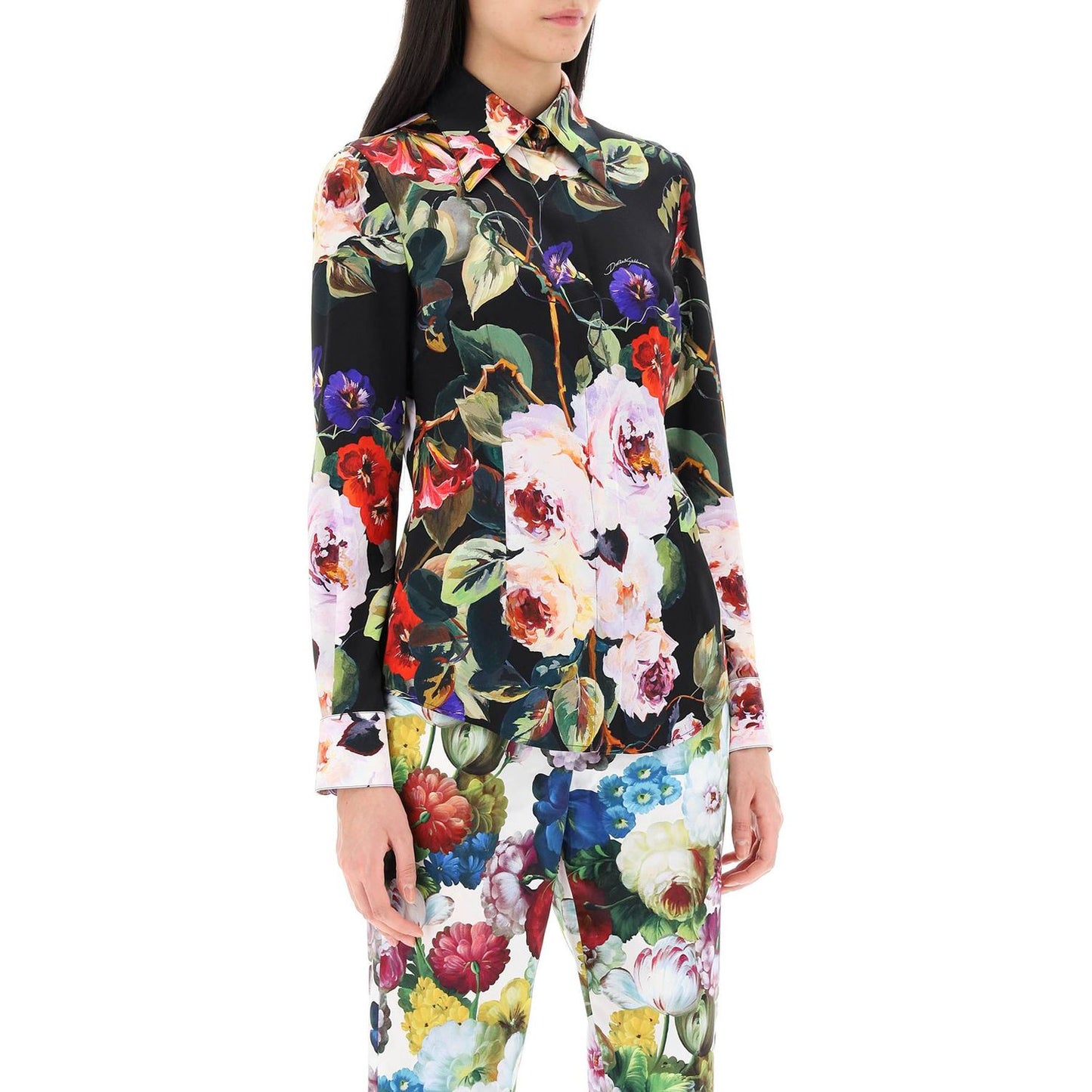 Dolce & Gabbana rose garden shirt in satin