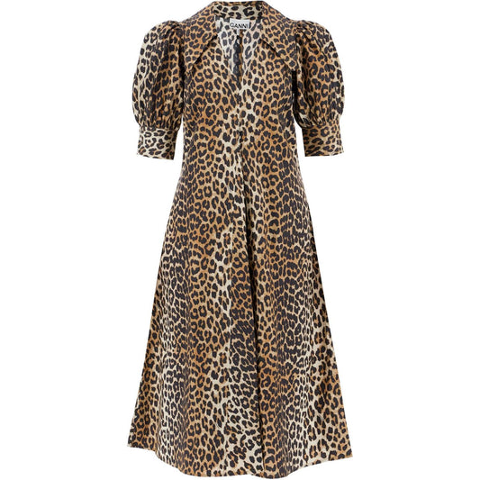 Ganni leopard print poplin dress Dresses Ganni