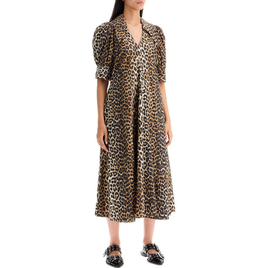 Ganni leopard print poplin dress Dresses Ganni