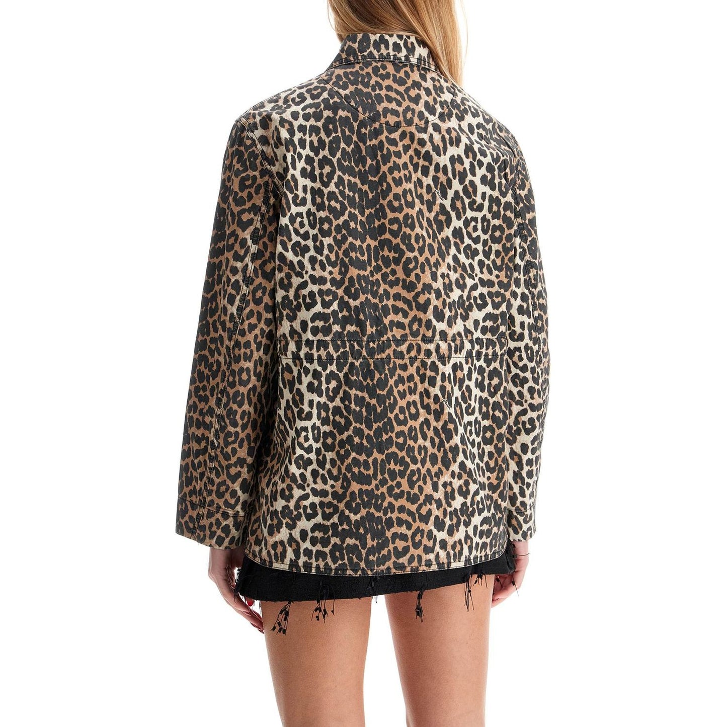 Ganni leopard print canvas overshirt Jackets Ganni