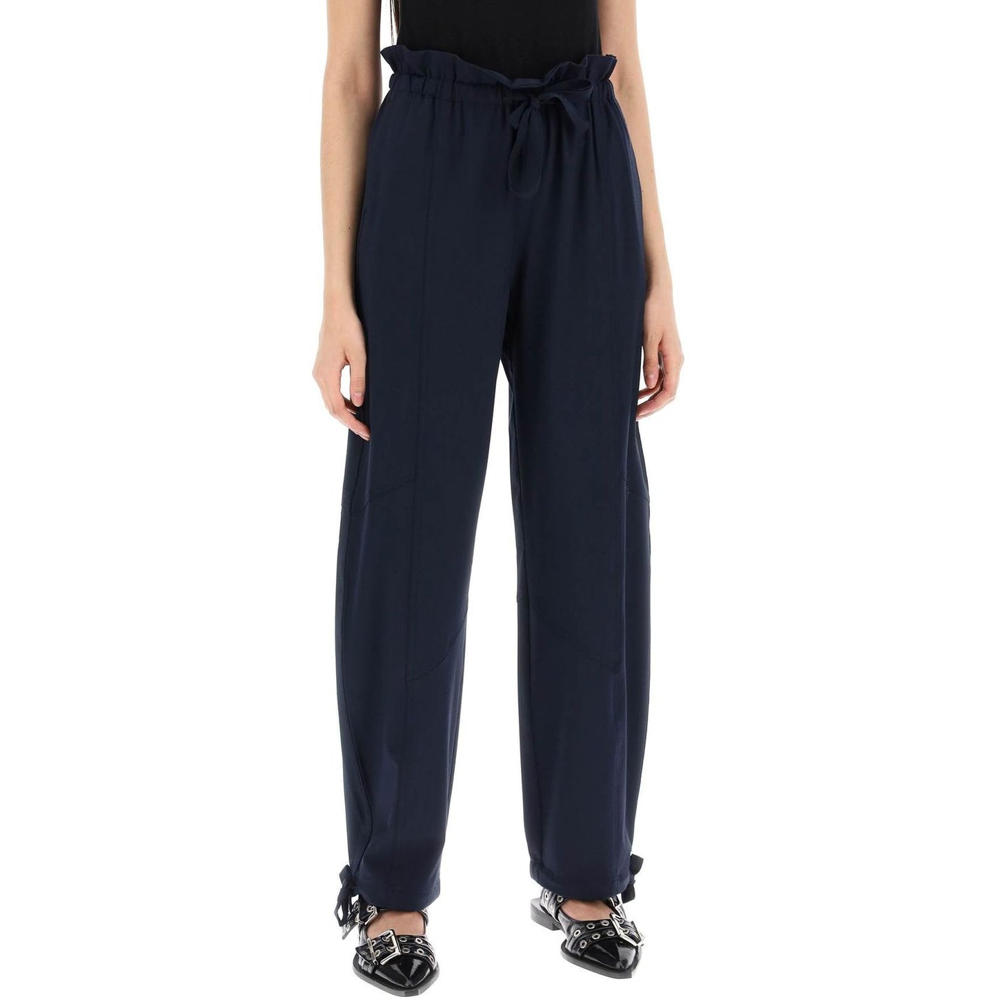 Ganni "flounced high-waisted Trousers Ganni