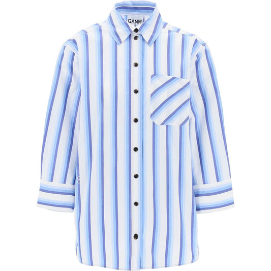 Ganni "oversized striped poplin shirt Topwear Ganni