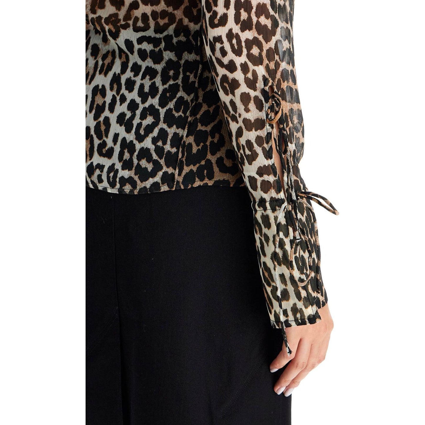 Ganni leopard print chiffon blouse Topwear Ganni