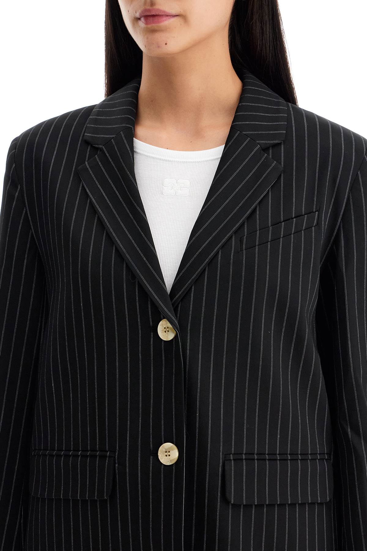 Ganni striped boxy blazer Jackets Ganni