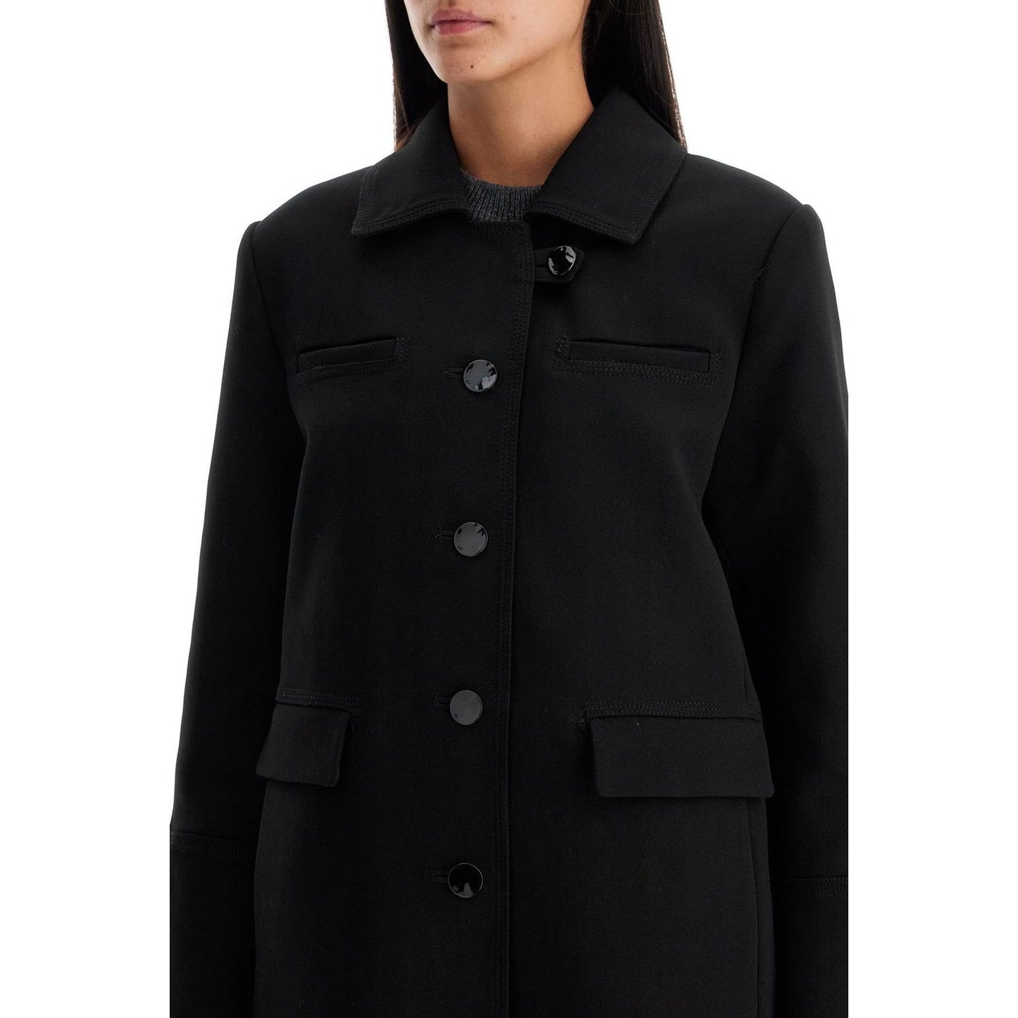 Ganni long single-breasted coat Jackets Ganni