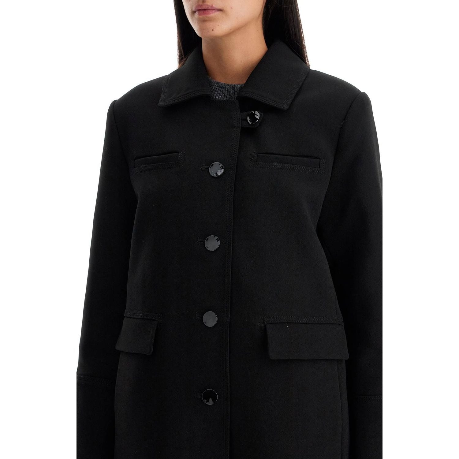 Ganni long single-breasted coat