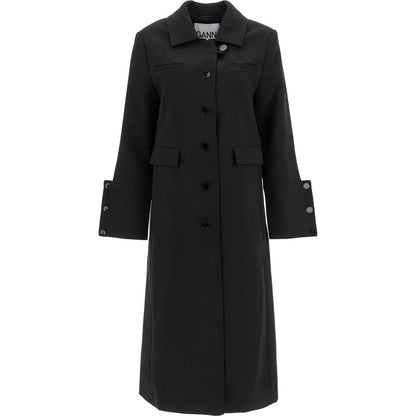 Ganni long single-breasted coat Jackets Ganni