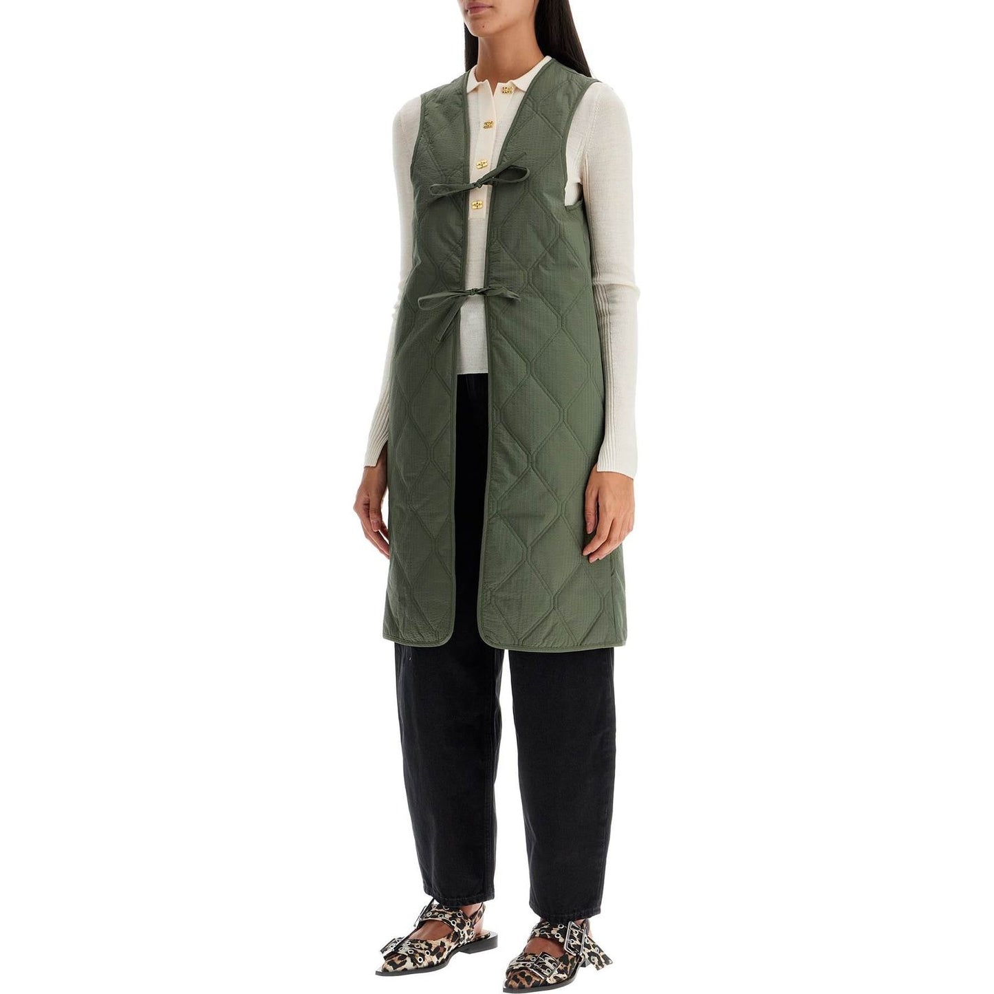 Ganni long tech seersucker trench Jackets Ganni