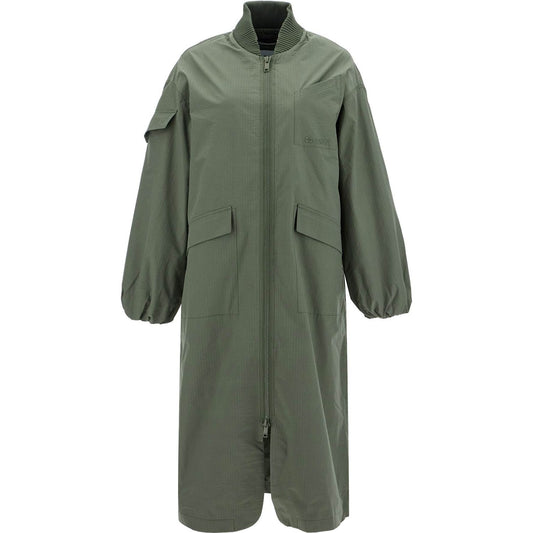 Ganni long tech seersucker trench Coats Ganni