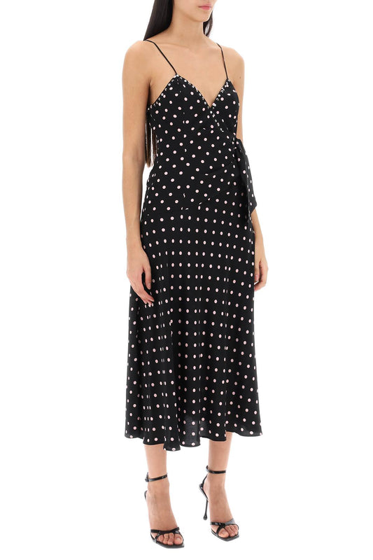 Alessandra Rich polka dot slip dress with studs and rhinestones Dresses Alessandra Rich