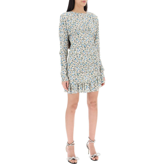 Alessandra Rich draped mini dress with floral pattern