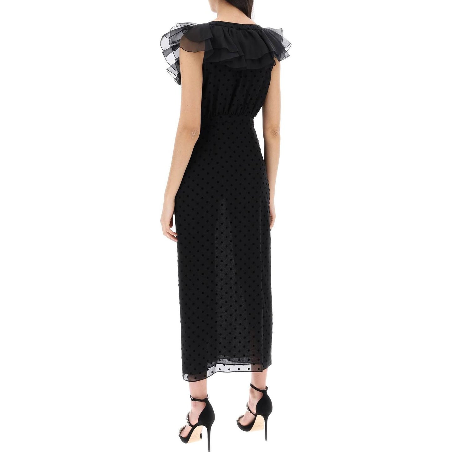 Alessandra Rich 'polka dot midi dress in georgette silk Dresses Alessandra Rich