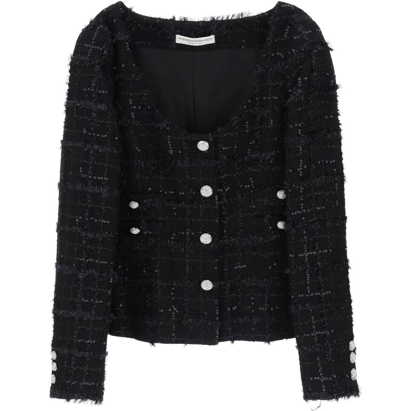 Alessandra Rich tweed jacket with sequins embell