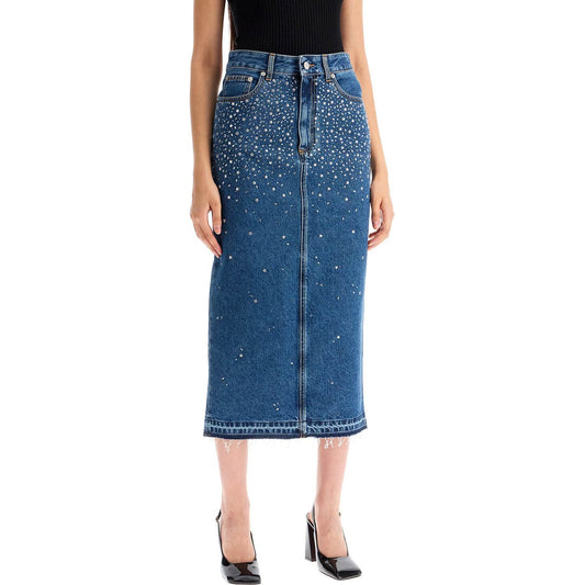 Alessandra Rich 'denim midi skirt with rhinestones Skirts Alessandra Rich