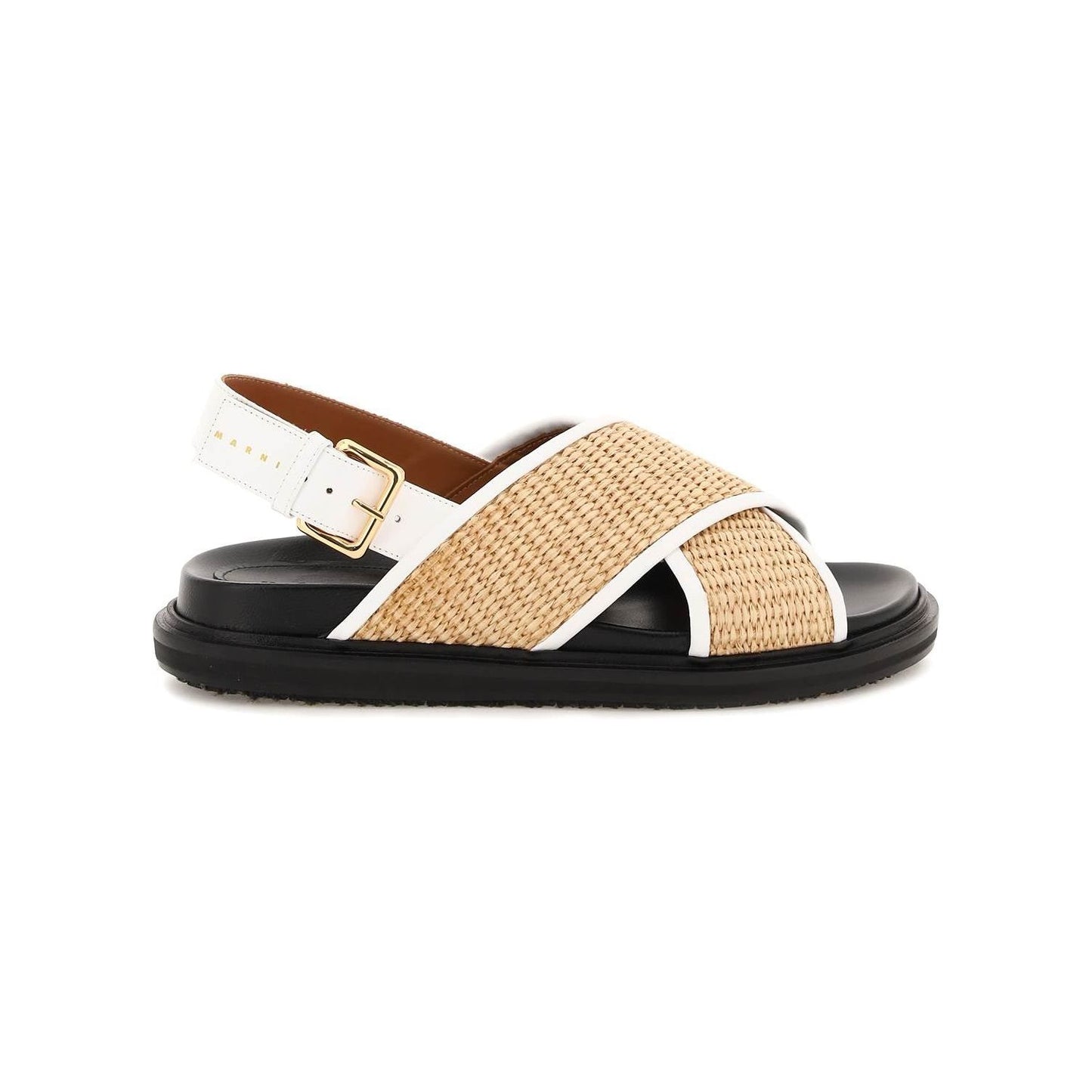 Marni leather and raffia fussbett sandals