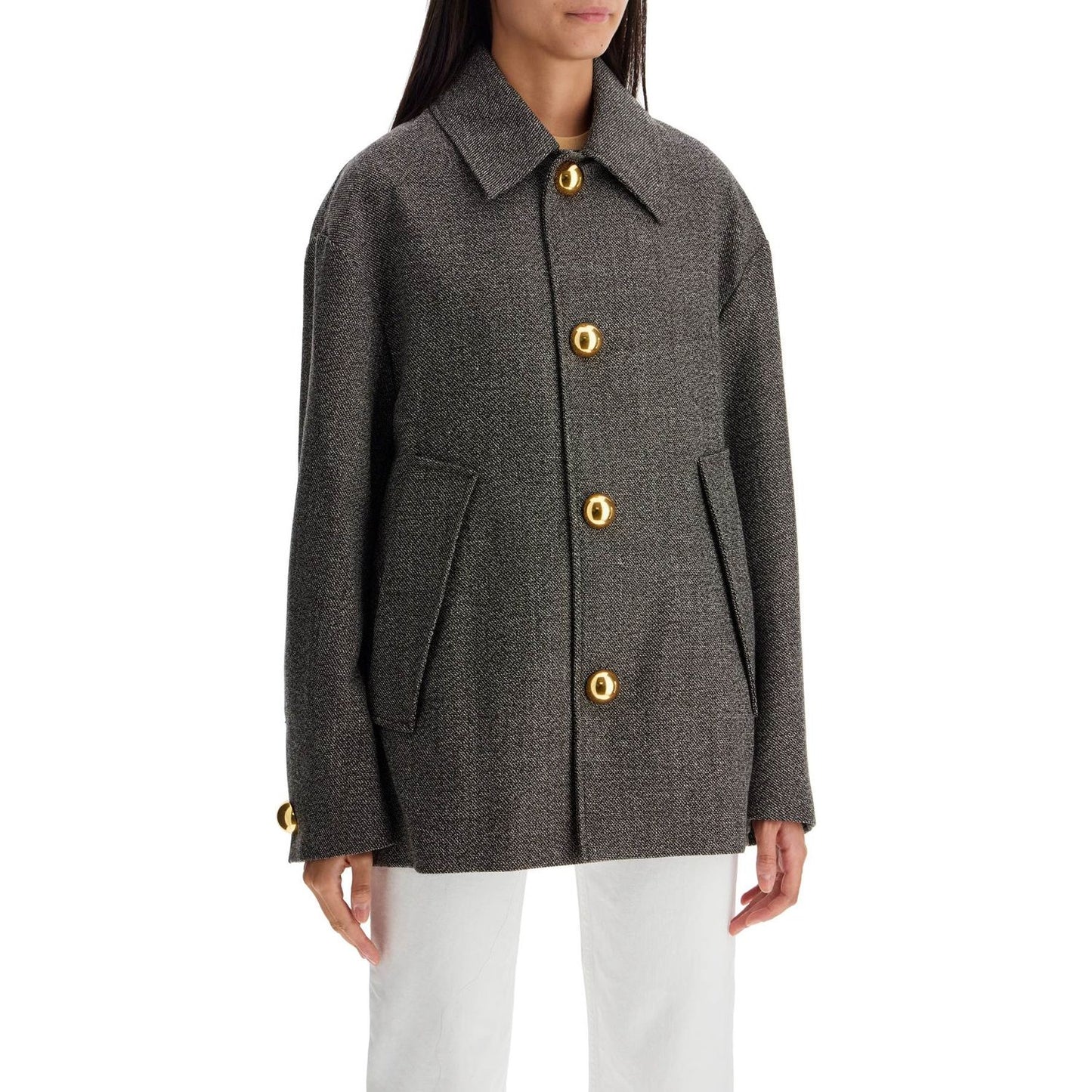 Ami Alexandre Matiussi boxy wool and cotton blend jacket Jackets Ami Alexandre Matiussi