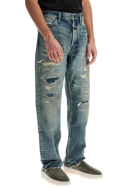 Fear Of God distressed straight cut jeans with a