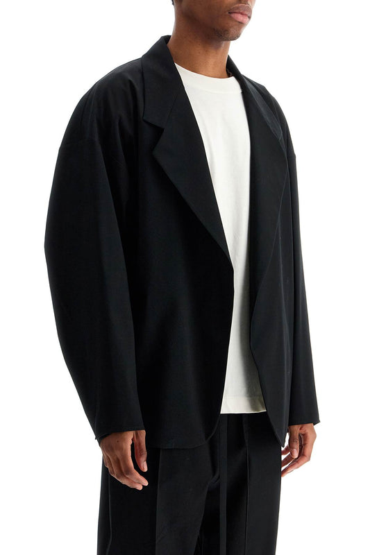 Fear Of God blazer in misto cotone e lana nero oversize con zip Jackets Fear Of God