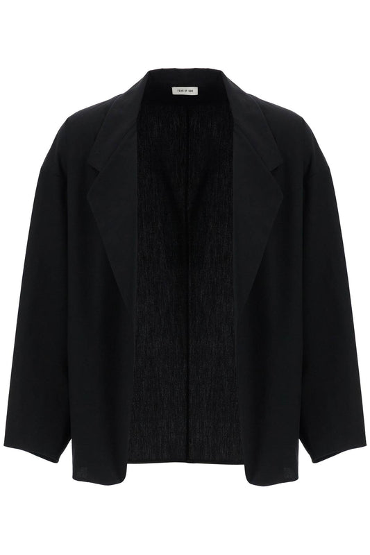 Fear Of God blazer in misto cotone e lana nero oversize con zip Jackets Fear Of God