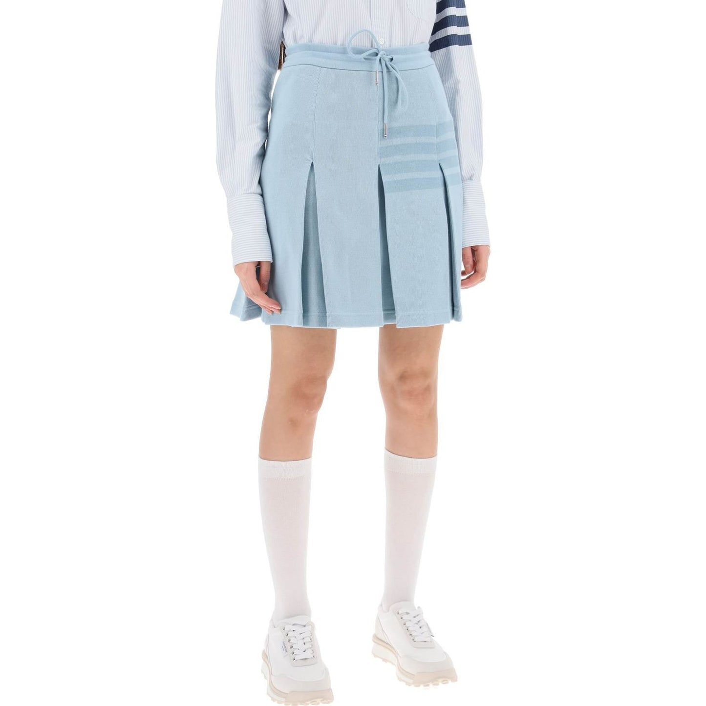 Thom Browne knitted 4-bar pleated skirt Skirts Thom Browne