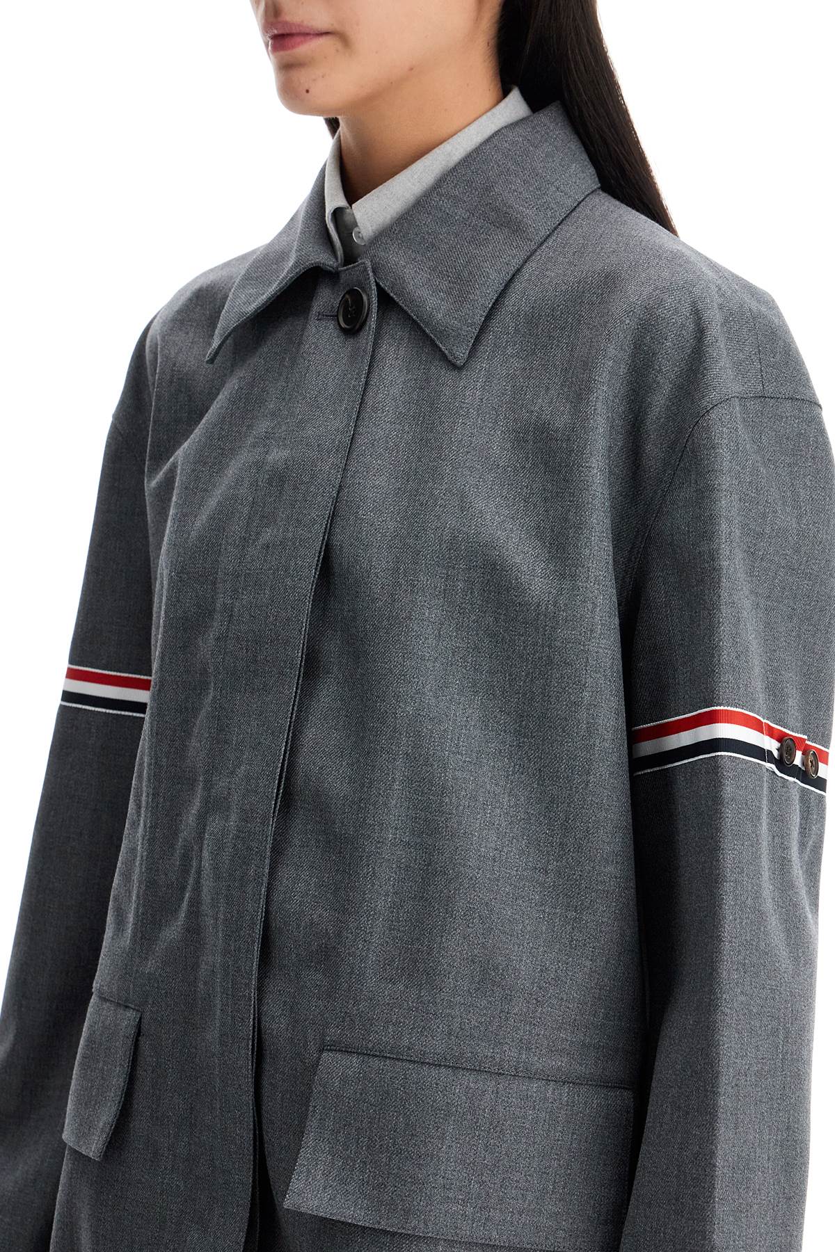 Thom Browne waterproof technical wool coat with rwb stripes Jackets Thom Browne