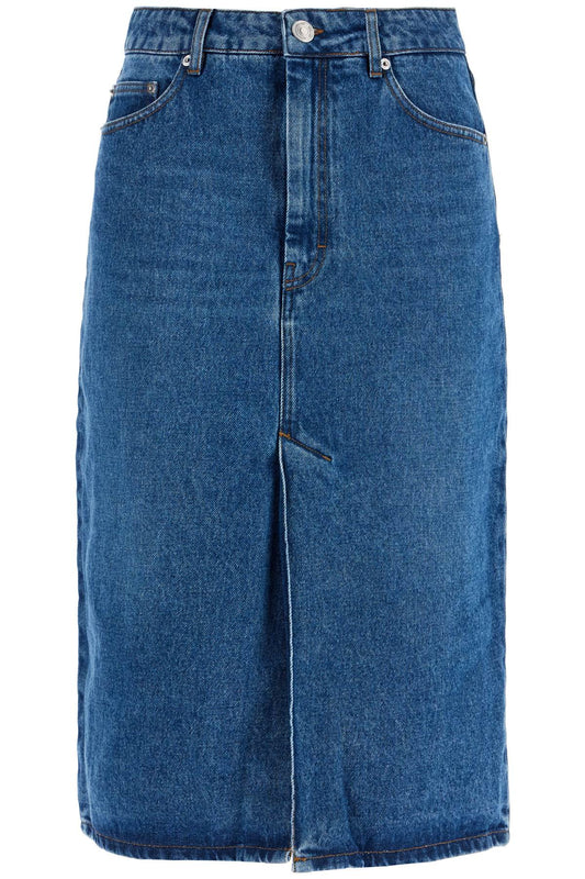 Ami Alexandre Matiussi denim midi skirt in seven Skirts Ami Alexandre Matiussi