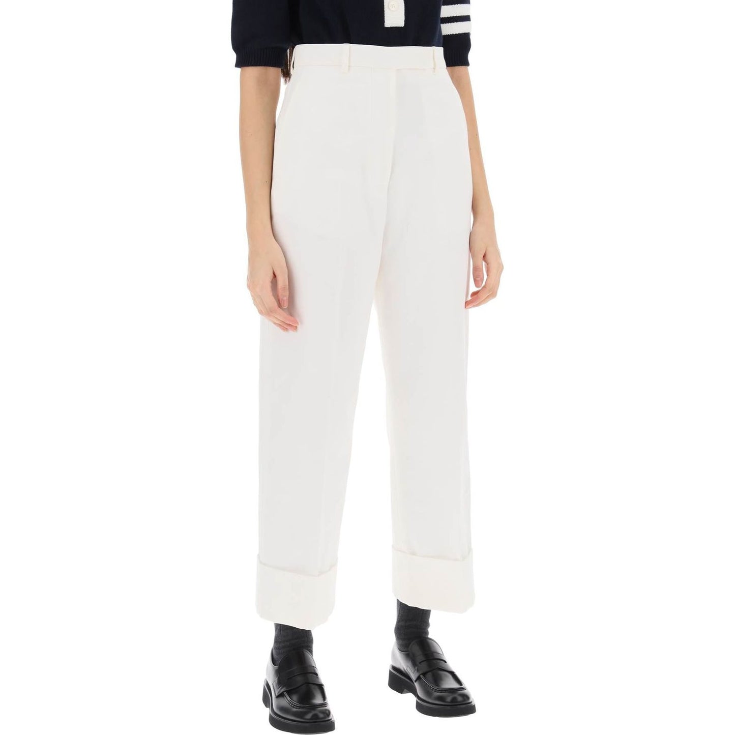 Thom Browne cropped wide leg jeans