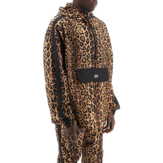 Dolce & Gabbana leopard print nylon anorak hoodie jumper Jackets Dolce & Gabbana