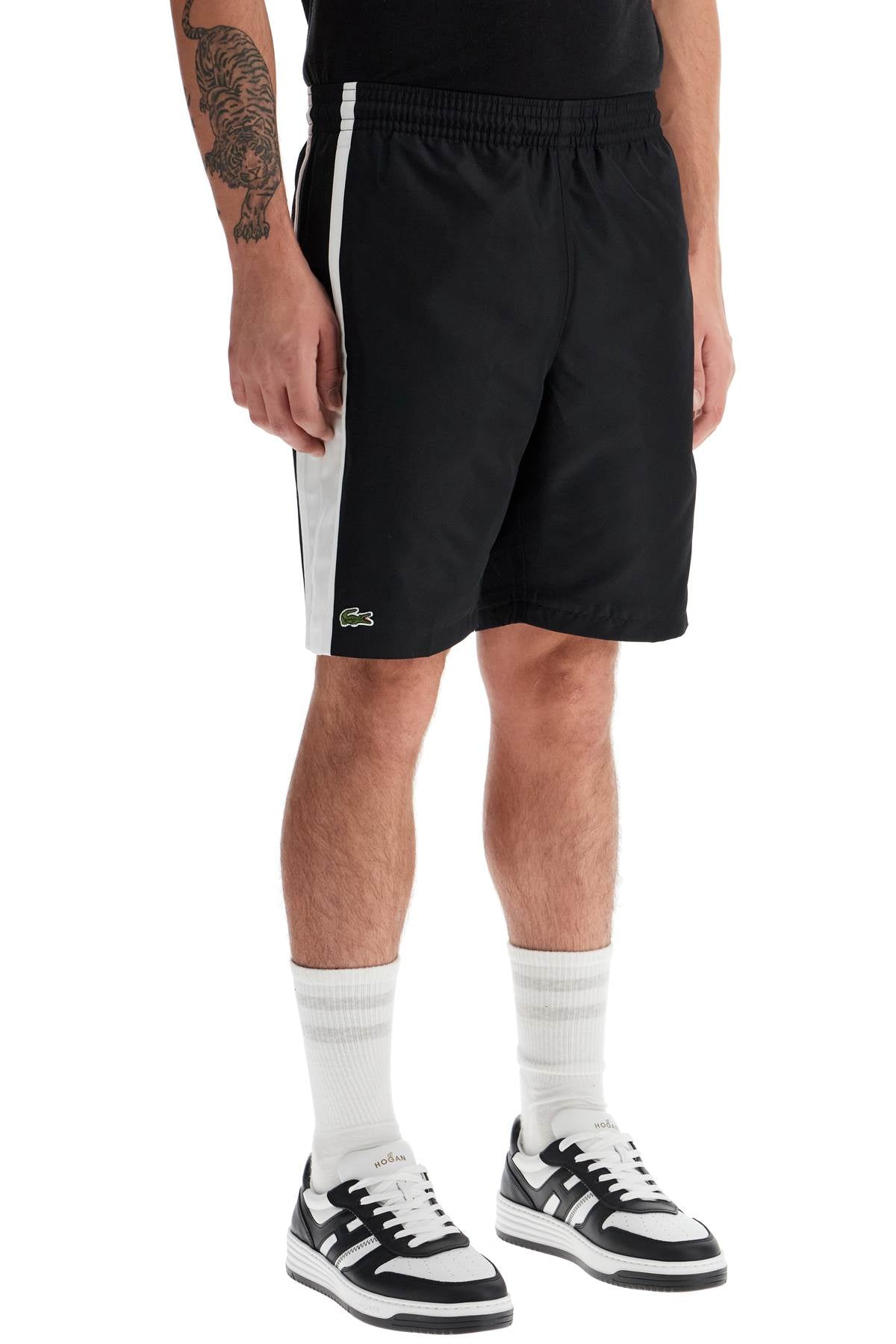 Lacoste sporty color block bermuda shorts