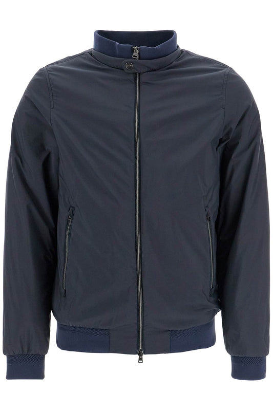 HERNO bomber impermeabile leggero in poliammide blu scuro con zip e tasche Jackets HERNO